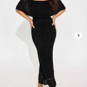 Fashion Nova Black Knit Maxi Dress